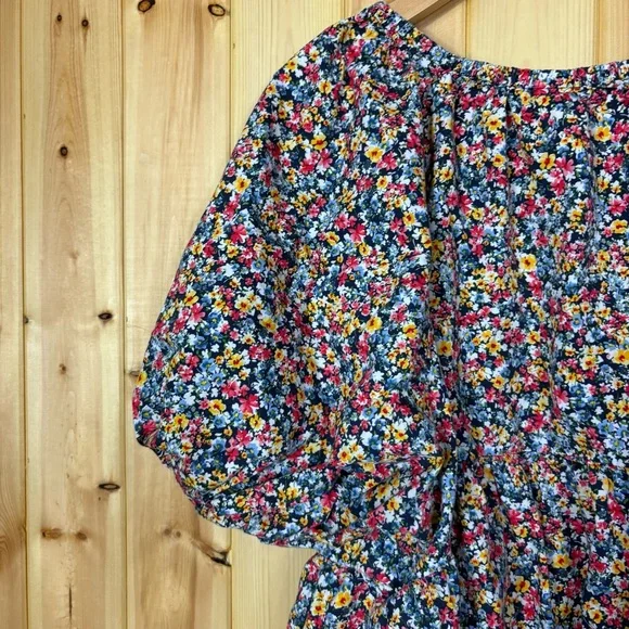 old navy micro Floral-Print Puff-Sleeve Babydoll Top 2X Spring Cottagecore color - Picture 11 of 12